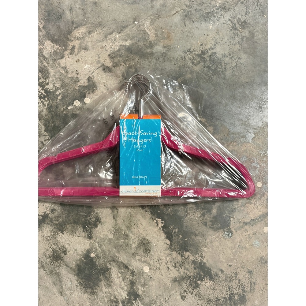 New Hot Pink Saving Space Hanger Set of 10 Slim Closet Organizer New ADULT SIZE